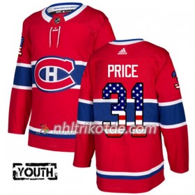 Montreal Canadiens Trikot Carey Price 31 Adidas 2017-2018 Rot USA Flag Fashion Authentic - Kinder